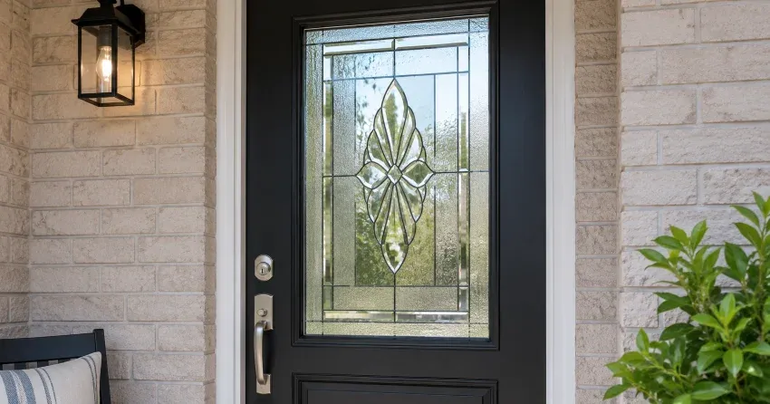 technician replacing a cracked decorative glass panel in Crowland, Welland