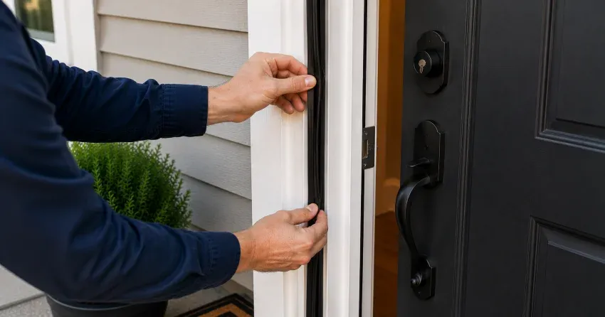 technician performing light test on door seal in Cordage, Welland