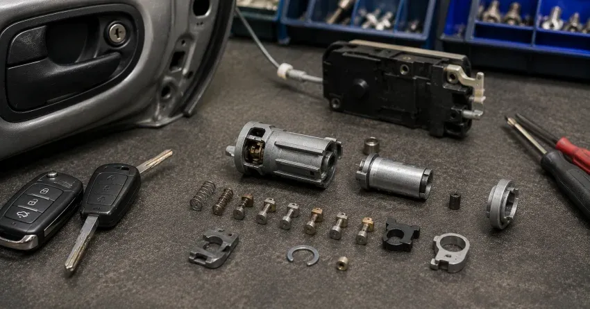 technician testing a car key fob during Car Lock Repair Central Welland, Welland