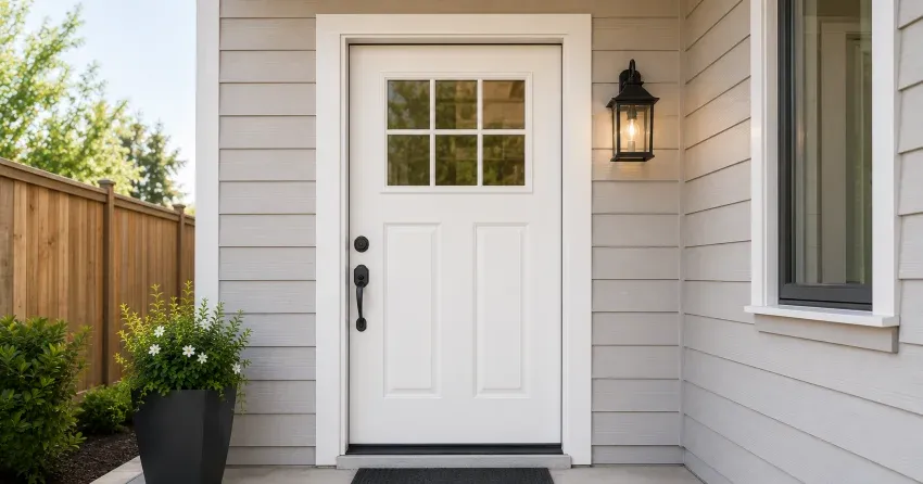 technician installing exterior door frame in Central Welland, Welland