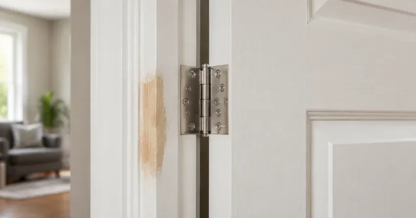technician checking a warped door against a straightedge in Central Welland, Welland